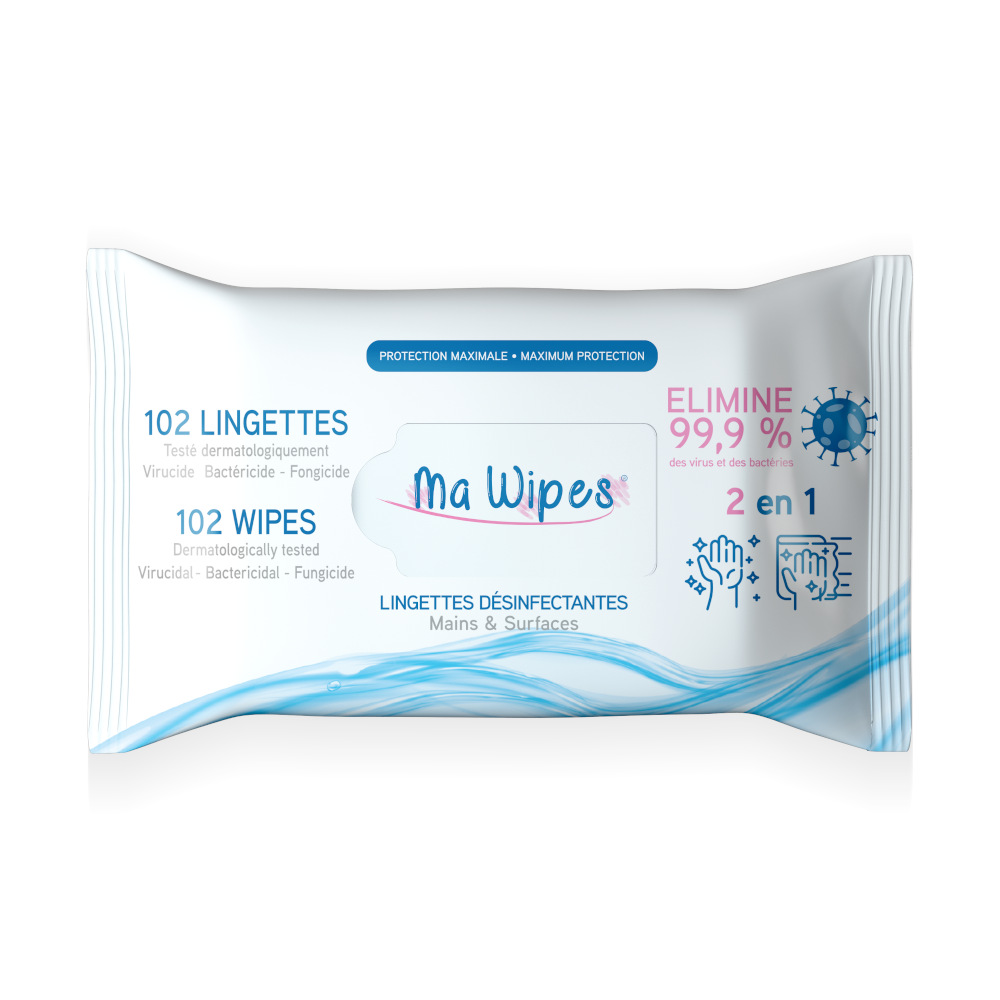 Lingettes désinfectantes & Virucides MaWipes x102